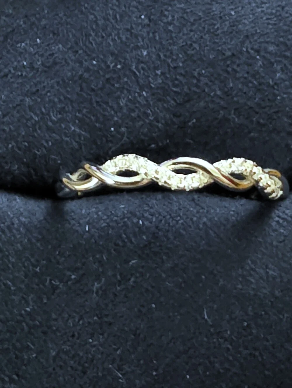 925 Silver CZ Twist Band Ring (Vintage)